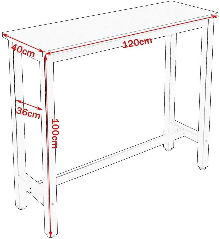 Woltu Bartisch Set Weiß mit 2 Barhockern - Bild 3