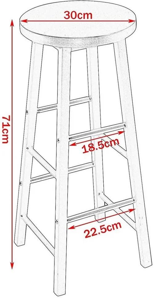 Woltu Bartisch Set Weiß mit 2 Barhockern - Bild 4