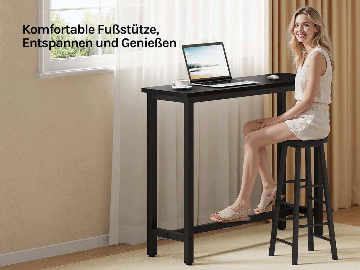 Woltu Bartisch Set Weiß mit 2 Barhockern - Bild 5