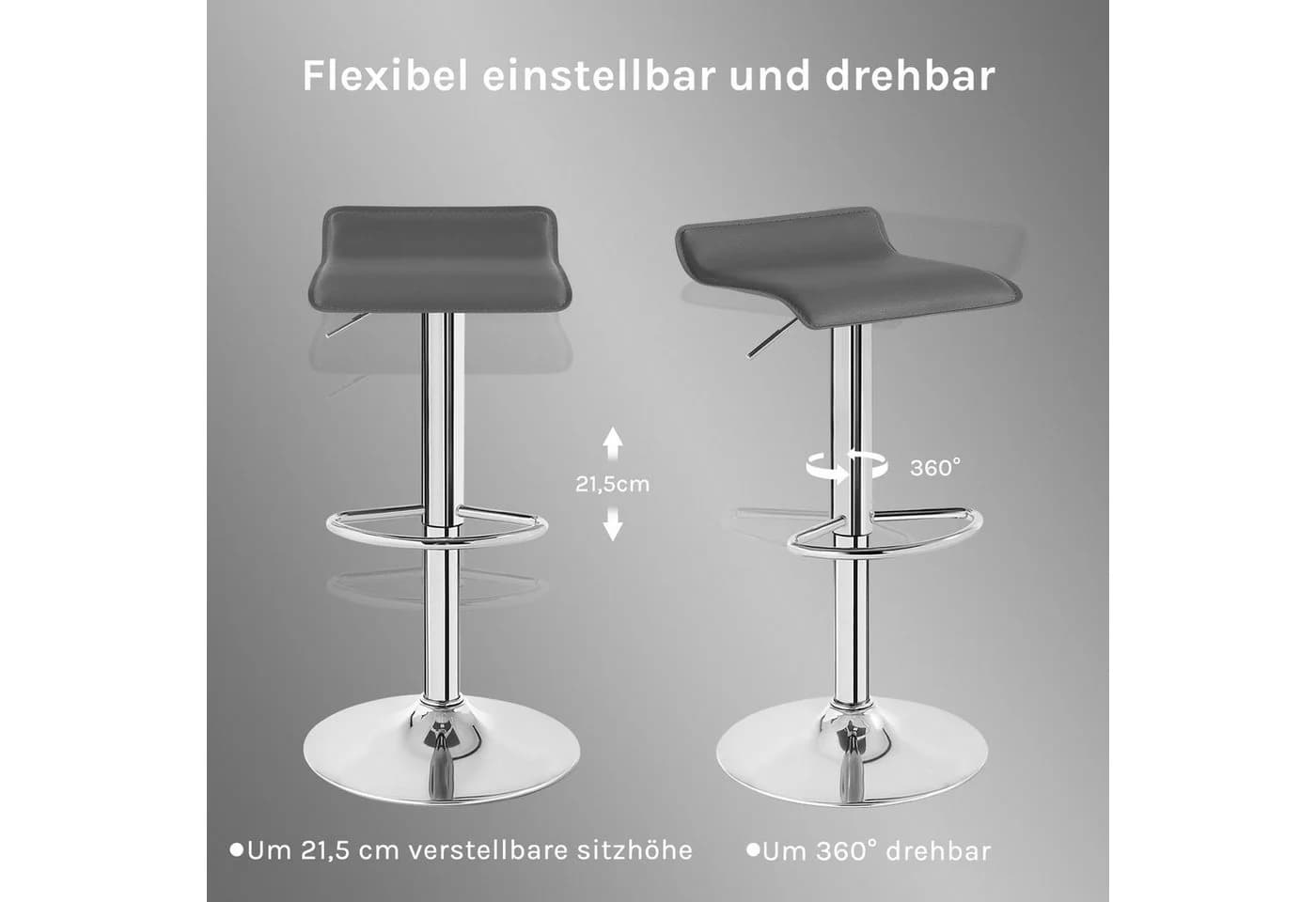 Woltu Barhocker 1 St. Kunstleder Höhenverstellung - Bild 5