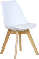 Woltu Esszimmerstuhl Set 6 St. Weiß Kunstleder Massivholz Bild 4
