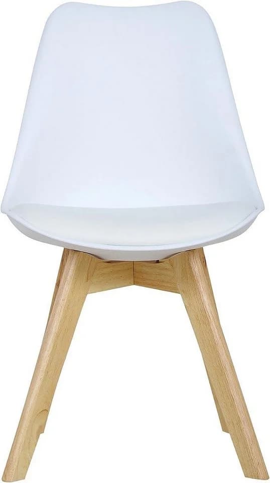Woltu Esszimmerstuhl Set 6 St. Weiß Kunstleder Massivholz - Bild 5