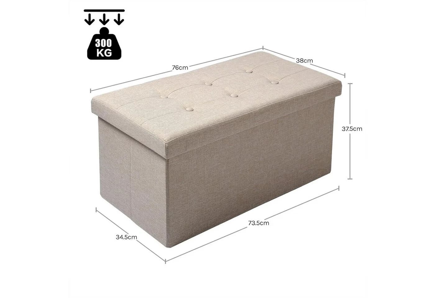 Woltu Sitzhocker mit Stauraum, Faltbar, Abnehmbar, bis 300 kg belastbar - Bild 3