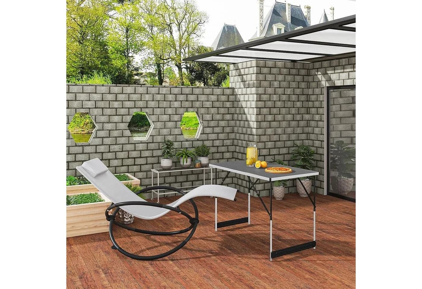 Woltu Campingtisch Klappbar Höhenverstellbar Grau Aluminium