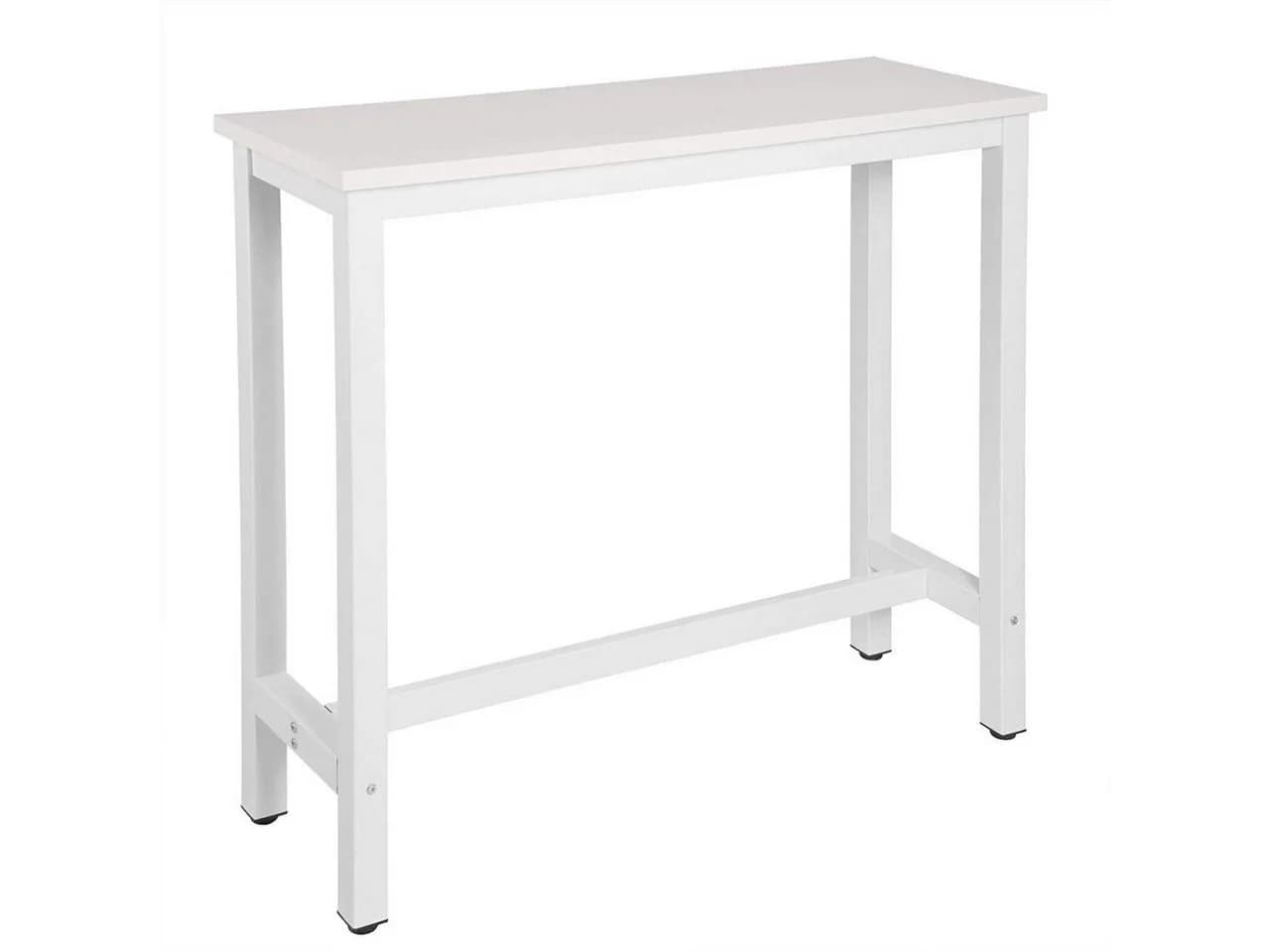 Woltu Bartisch Weiß Metallgestell MDF Tischplatte Modern - Bild 2