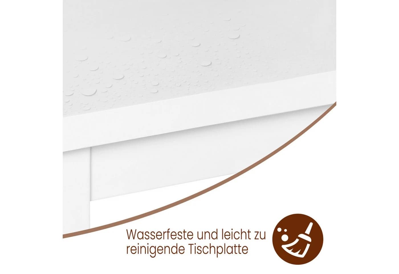 Woltu Bartisch Weiß Metallgestell MDF Tischplatte Modern - Bild 4