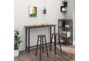Woltu Barhocker 2er Set Stahl MDF Schwarz Braun Industrial Bild 1