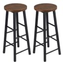 Woltu Barhocker 2er Set Stahl MDF Schwarz Braun Industrial Bild 2