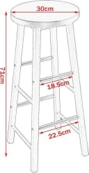 Woltu Barhocker 2er Set Stahl MDF Schwarz Braun Industrial Bild 3