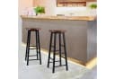 Woltu Barhocker 2er Set Stahl MDF Schwarz Braun Industrial Bild 4