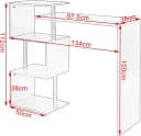Woltu Bartisch Schwarz/Weiss mit 3 Ablageflächen & 180° Drehfunktion Bild 3