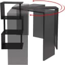 Woltu Bartisch Schwarz/Weiss mit 3 Ablageflächen & 180° Drehfunktion Bild 4