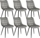 Woltu 4-Fußstuhl 6er Set Samt Küchenstuhl Modern Grau Bild 2