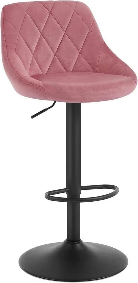 Woltu Barhocker Rosa Höhenverstellbar 360° Drehbar Samt - Bild 2