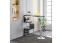 Woltu Bartisch Schwarz/Weiß mit 3 Ablageflächen Metall MDF Bild 1