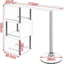 Woltu Bartisch Schwarz/Weiß mit 3 Ablageflächen Metall MDF Bild 3