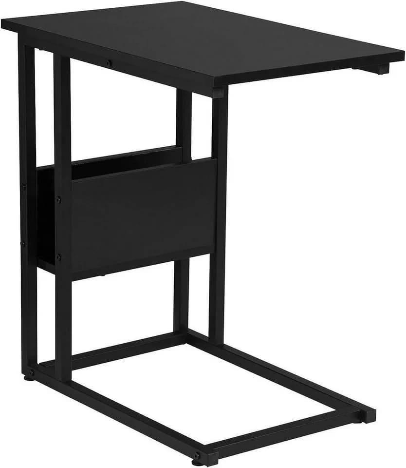 Woltu Beistelltisch C-Form Schwarz mit Seitenablage - Bild 2