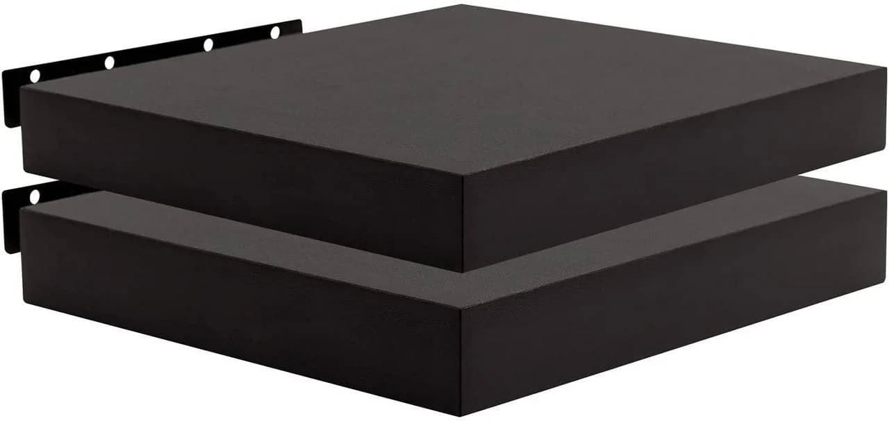 Woltu Wandregal 2er-Set Schwarz Retro Holz Board - Bild 2