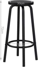 Woltu Barhocker 2er Set Schwarz MDF Metall Industriell Bild 3