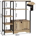 Woltu Bücherregal 1-tlg. mit offenem Stauraum und Schrank MDF Metall Bild 3