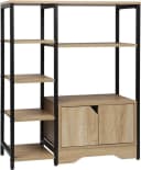 Woltu Bücherregal 1-tlg. mit offenem Stauraum und Schrank MDF Metall Bild 5