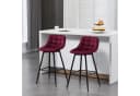 Woltu Barhocker 2er Set Samt Metall Bordeaux Bild 1