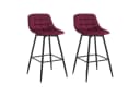Woltu Barhocker 2er Set Samt Metall Bordeaux Bild 2