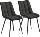 Woltu Esszimmerstuhl 2er-Set Schwarz Stoff Metallbeine Bild 2
