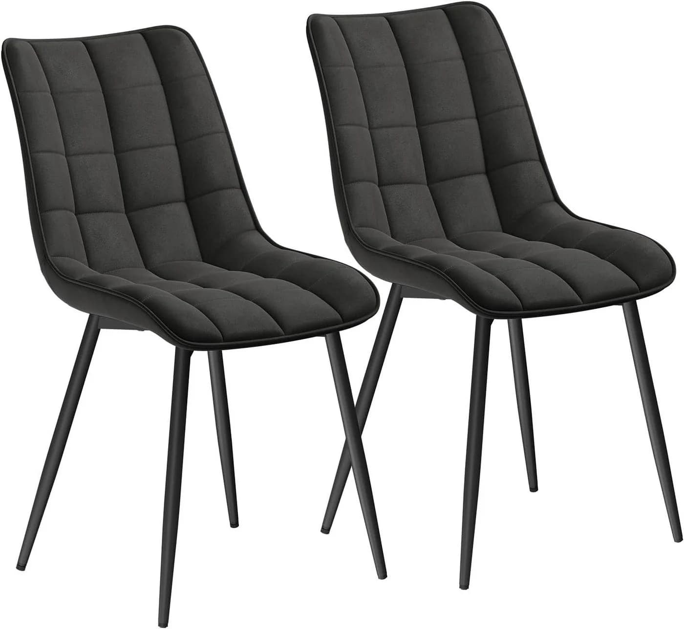 Woltu Esszimmerstuhl 2er-Set Schwarz Stoff Metallbeine - Bild 2