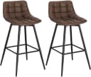 Woltu Barhocker 2er Set Braun Kunstleder Stahl Bild 2