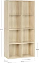 Woltu Bücherregal 8 Fächer MDF Beige Bild 3