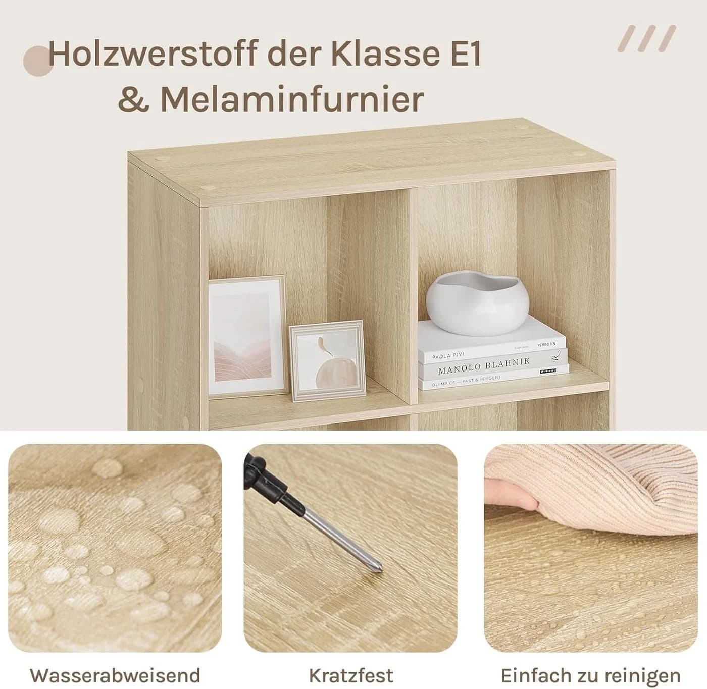 Woltu Bücherregal 8 Fächer MDF Beige - Bild 5