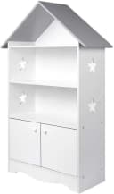 Woltu Bücherregal mit Tür 3 Regale Weiß-Grau Kinderzimmer Bild 2
