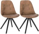 Woltu Esszimmerstuhl 2er Set Dunkelbraun Stoff Massivholz Bild 2