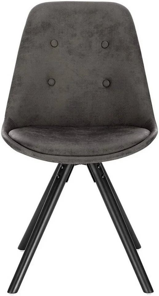 Woltu Esszimmerstuhl 2er Set Stoffbezug Massivholz Anthrazit - Bild 4