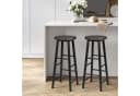Woltu Barhocker 2er Set Stahl MDF Schwarz Braun Industrial Bild 1