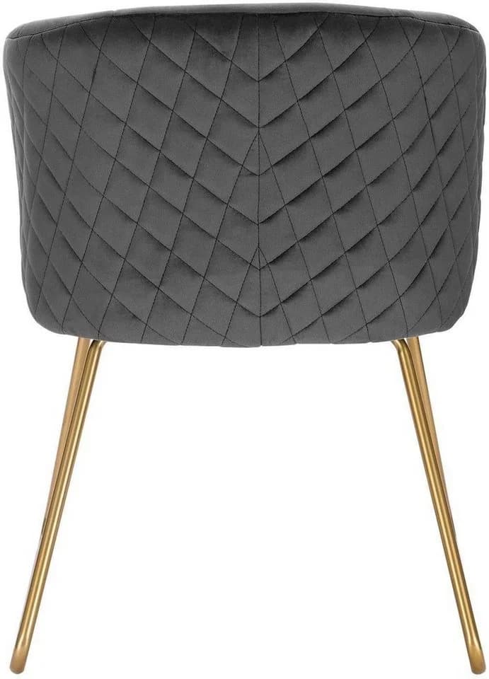 Woltu Polsterstuhl mit Armlehne Samt Metall Gold Beine - Bild 5