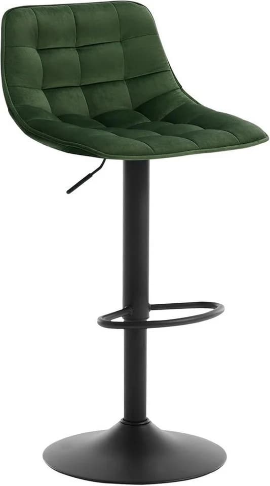 Woltu Barhocker höhenverstellbar Samt Metall Grün - Bild 2