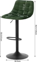 Woltu Barhocker höhenverstellbar Samt Metall Grün Bild 3