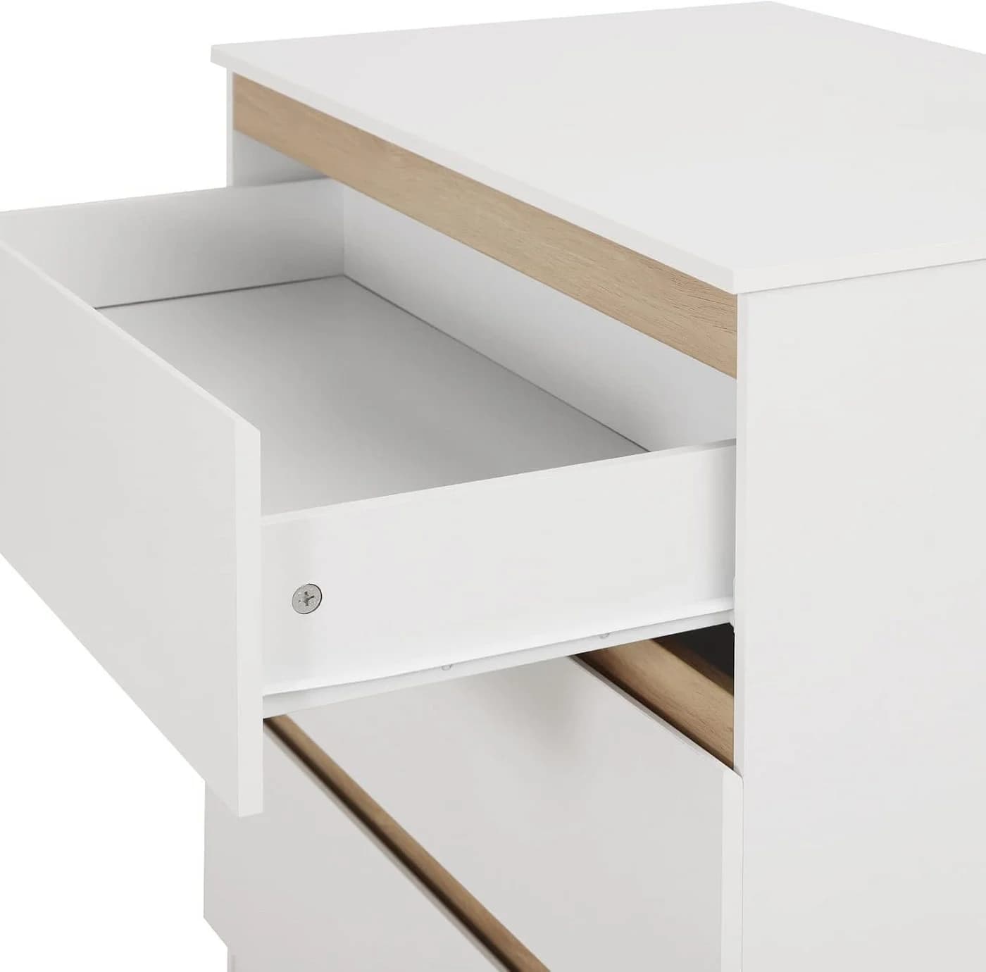 Woltu Wickelkommode 3 Schubladen Weiß Eiche Modern - Bild 4