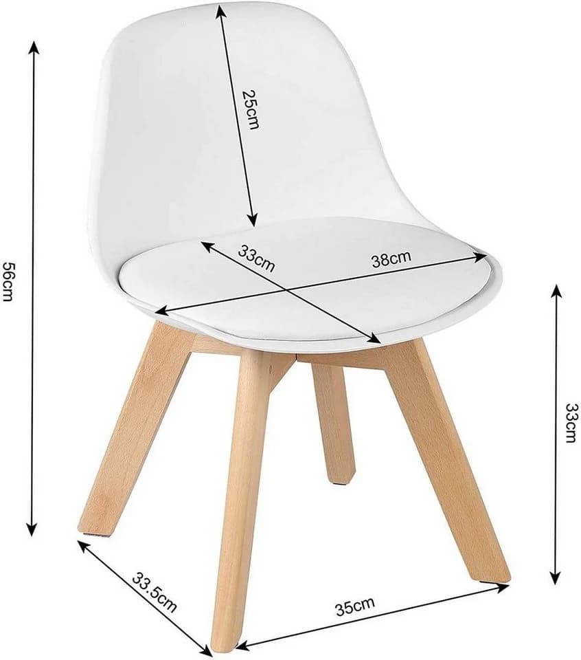 Woltu Kinderstuhl Weiß Massivholz Buche Modern - Bild 3