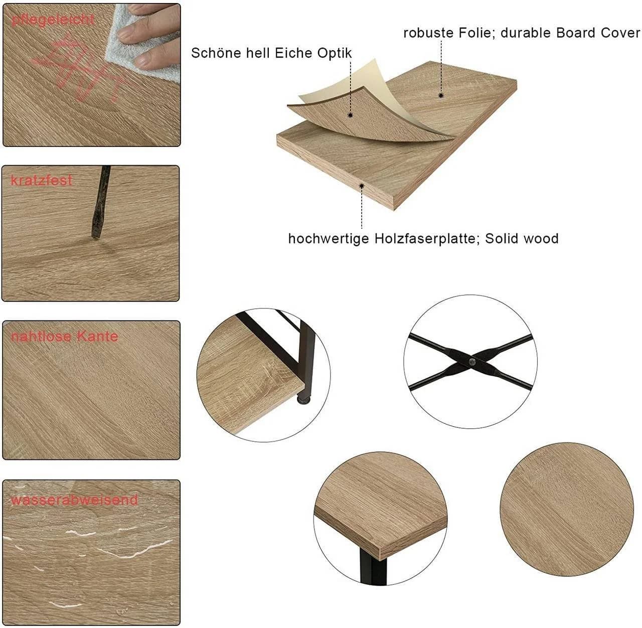 Woltu Küchenregal 5 Ablageflächen Metall Holz Schwarz - Bild 5