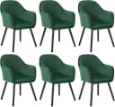 Woltu Esszimmerstuhl 6er-Set Samt Massivholz mit Armlehne Bild 2