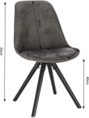 Woltu Esszimmerstuhl 4er Set Stoff Massivholz Retro Design Bild 3
