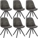 Woltu Esszimmerstuhl 6er Set Anthrazit Stoff Massivholz Bild 2