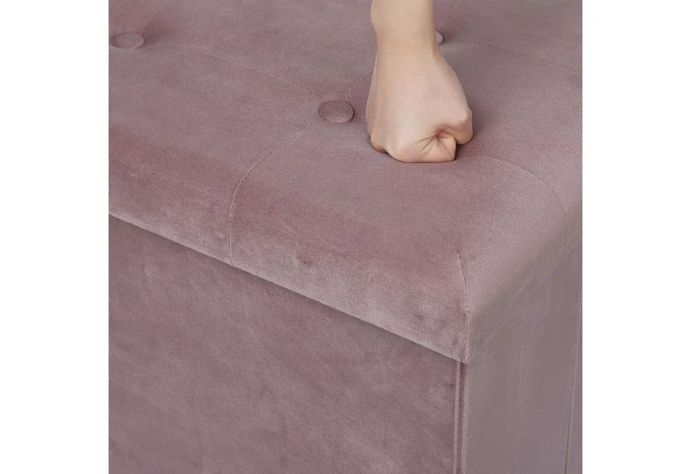 Woltu Faltbarer Sitzhocker Rosa mit Stauraum - Bild 5
