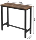 Woltu Bartisch Metall Holzwerkstoff Braun Industrieller Stil Bild 3