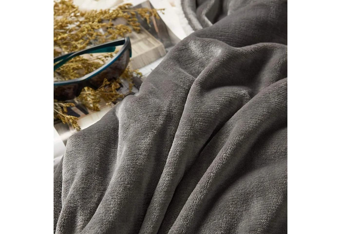 Woltu Wohndecke Kuscheldecke Grau Anthrazit Polyester Doppelseitig - Bild 5