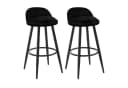 Woltu Barhocker Set 2 St. Schwarz Samt Metall Bild 2