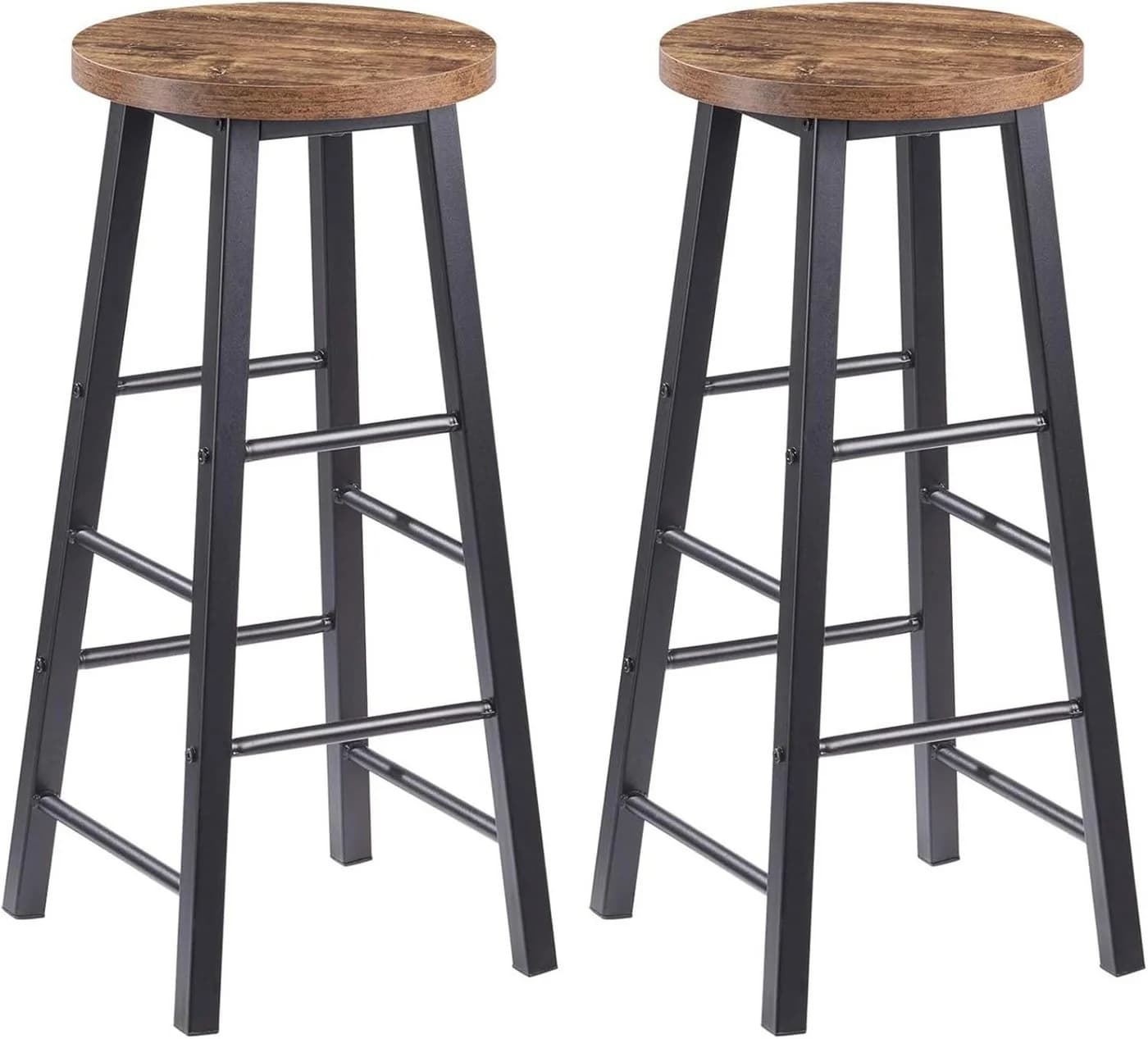 Woltu Barhocker 2er Set Stahl MDF Schwarz Industrial - Bild 2